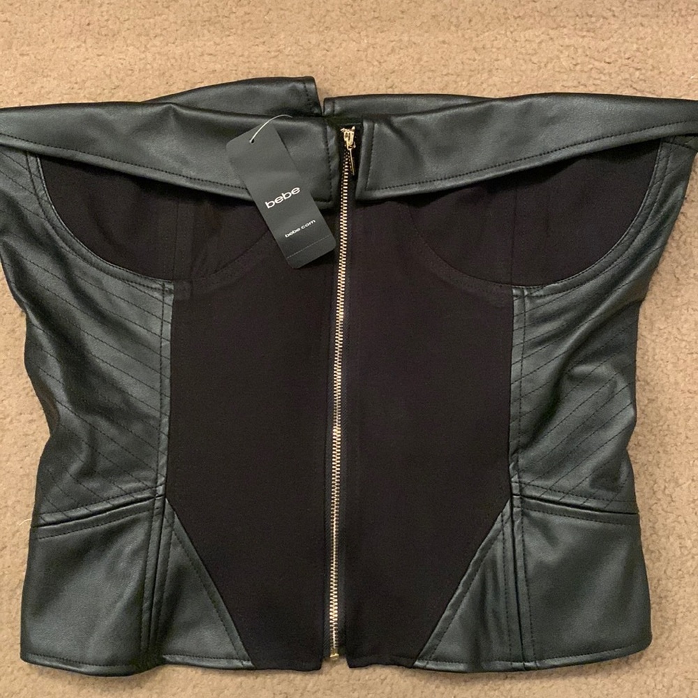 BEBE vegan leather bustier